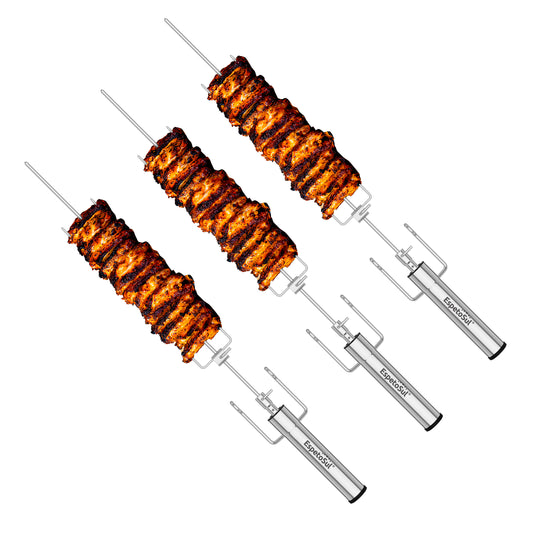 Triple Premium Powered BBQ Rotating BBQ Skewer Kit